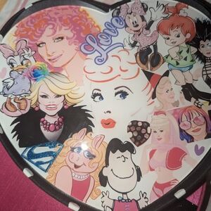 Heart-Shaped Cartoon Collage Tin